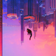Miles Morales floats upside-down heading toward the NYC streets in Spider Man Miles Morales on PS5.